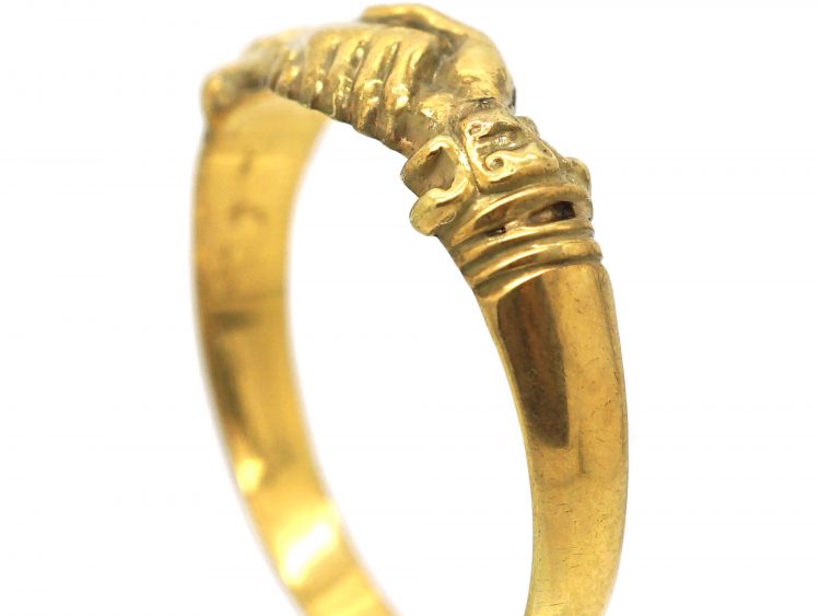Victorian 15ct Gold Fede Ring Dated 1849