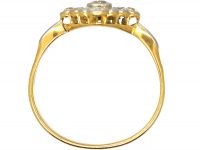 Art Deco 18ct Gold & Platinum, Diamond Shaped Ring set with Diamonds