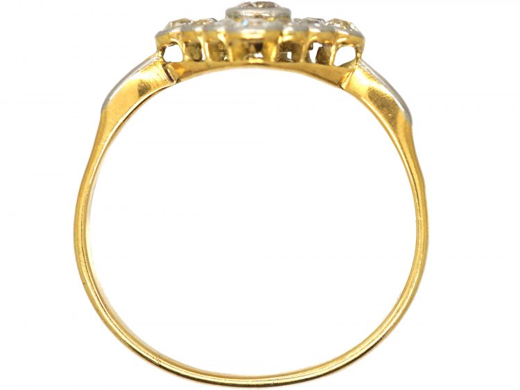Art Deco 18ct Gold & Platinum, Diamond Shaped Ring set with Diamonds