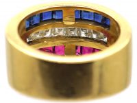18ct Gold, Sapphire, Diamond & Ruby Ring