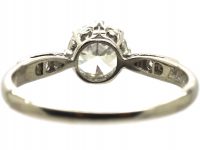 Art Deco Platinum & Diamond Solitaire Ring with Diamond Set Shoulders