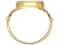 Victorian 18ct Gold & Carnelian Signet Ring with Intaglio of a Sailing Ship