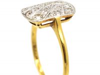 Art Deco 18ct Gold & Platinum, Diamond Sunburst Ring