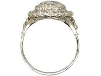 Art Deco Platinum & Diamond Bombe Cluster Ring