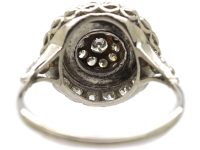 Art Deco Platinum & Diamond Bombe Cluster Ring