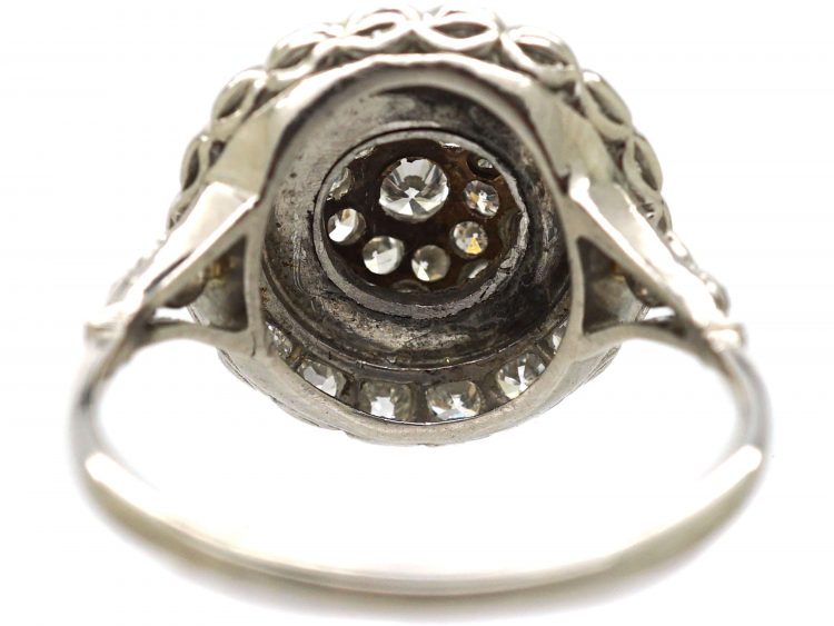 Art Deco Platinum & Diamond Bombe Cluster Ring