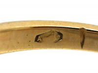 Austrian 14ct Gold & Platinum, Diamond Three Stone Leaf Motif Ring