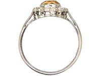Edwardian Platinum, Diamond & Topaz Cluster Ring