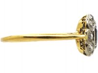 Edwardian 18ct Gold & Platinum, Sapphire & Diamond Cluster Ring
