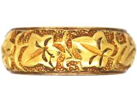 22ct Gold Wedding Ring with Ivy Leaf Detail