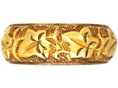 22ct Gold Wedding Ring with Ivy Leaf Detail