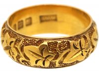 22ct Gold Wedding Ring with Ivy Leaf Detail