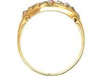 Victorian 18ct Gold Cluster Ring set with a Ruby & Graduated Rose Diamonds