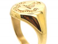 9ct Gold Signet Ring with Intaglio of Griffin's Head by Charles Green & Sons