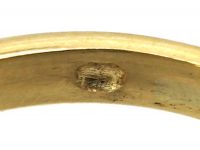 Art Deco 18ct Gold & Platinum, Three Stone Diamond Ring with Diamond Detail