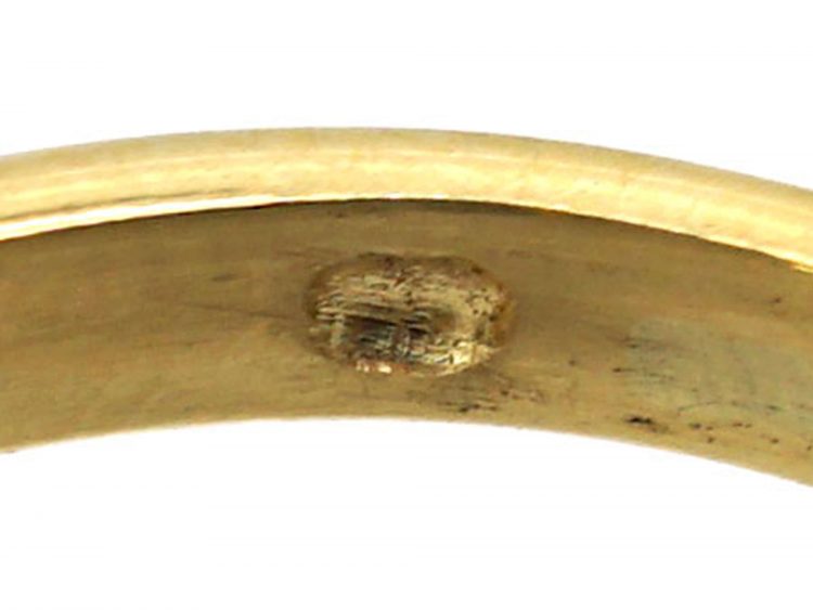 Art Deco 18ct Gold & Platinum, Three Stone Diamond Ring with Diamond Detail