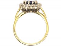 18ct Gold, Sapphire & Diamond Oval Cluster Ring