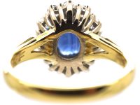 18ct Gold, Sapphire & Diamond Oval Cluster Ring