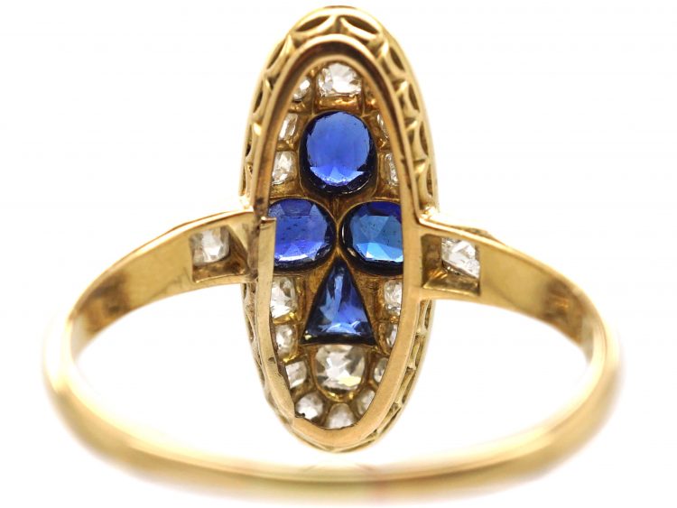 Early 20th Century 14ct Gold, Sapphire & Diamond Ace of Clubs Ring