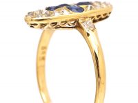 Early 20th Century 14ct Gold, Sapphire & Diamond Ace of Clubs Ring