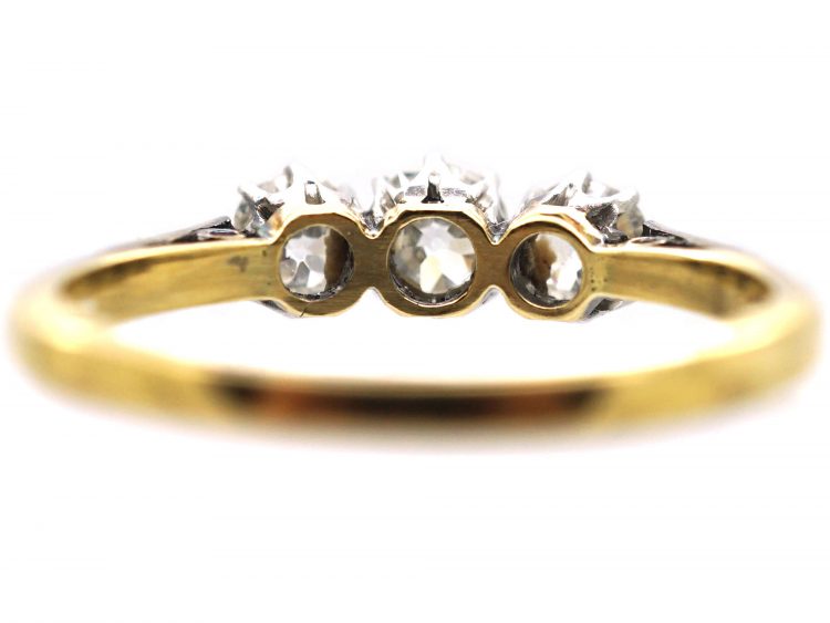 Early 20th Century 18ct Gold & Platinum, Three Stone Diamond Ring