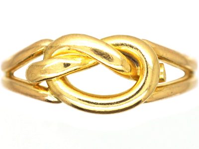 Edwardian 18ct Gold Lover’s knot Ring by Henry Barnett Joseph