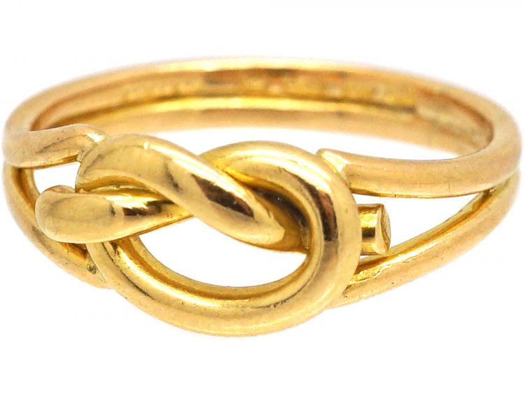 Edwardian 18ct Gold Lover's knot Ring by Henry Barnett Joseph
