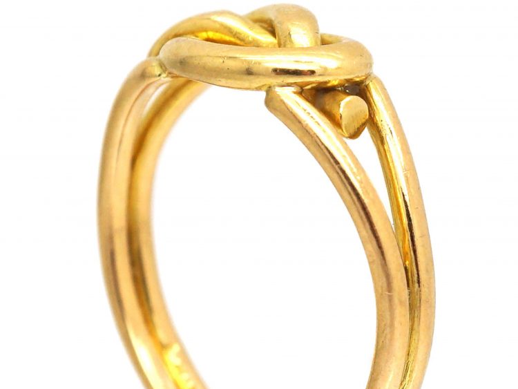 Edwardian 18ct Gold Lover's knot Ring by Henry Barnett Joseph