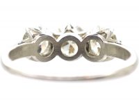 Early 20th Century 18ct White Gold & Platinum, Three Stone Diamond Ring