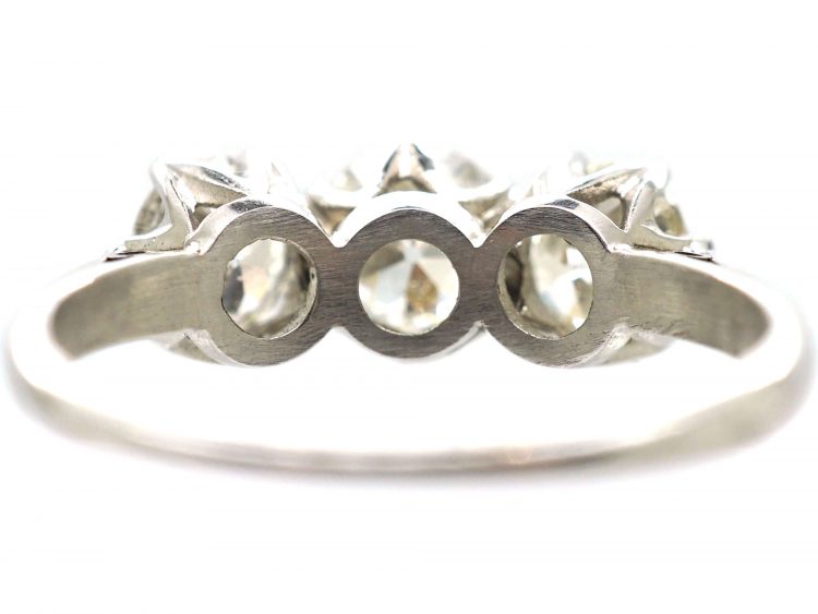 Early 20th Century 18ct White Gold & Platinum, Three Stone Diamond Ring