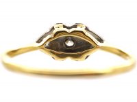Art Deco 18ct Gold & Platinum, Diamond Criss Cross Design Ring