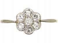 Edwardian 18ct Gold & Platinum, Diamond Cluster Ring