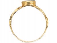 Victorian 15ct Gold Ring with Carnelian Masonic Intaglio & Snake Motif Shoulders