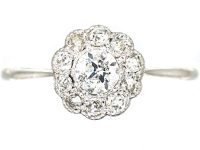 Edwardian Platinum & Diamond Daisy cluster Ring