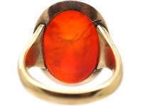 Georgian Gold & Carnelian Ring With Carved Intaglio of Omphale