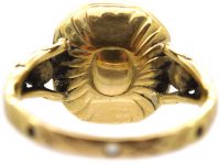 Early 18th Century Gold & Diamond Armorial Ring set with a Carnelian