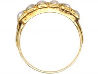 Early Victorian 15ct Gold, Two Row Natural Split Pearl Ring