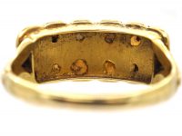 Early Victorian 15ct Gold, Two Row Natural Split Pearl Ring