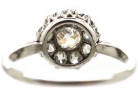 Early 20th Century 18ct White Gold & Platinum, Old Mine Cut Diamond Daisy Cluster Ring