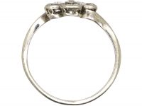 Edwardian Platinum & Pear Shaped Diamond Pansy Cluster Ring