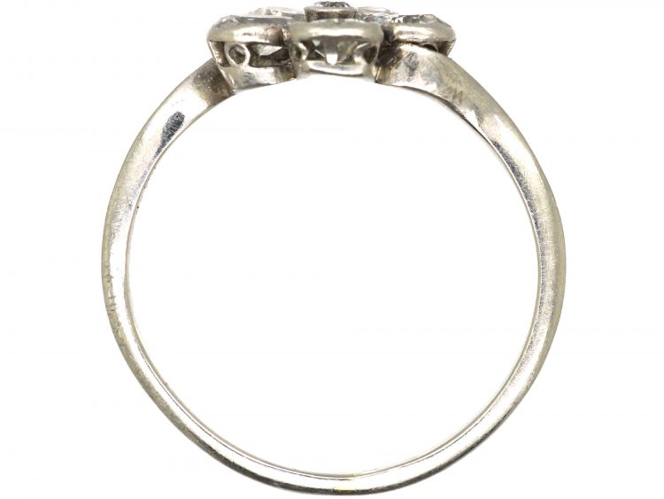 Edwardian Platinum & Pear Shaped Diamond Pansy Cluster Ring