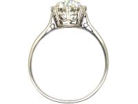 Art Deco Platinum 2.10 Carat Old European Cut Diamond Solitaire Ring