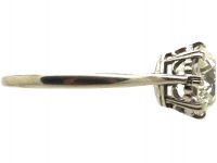 Art Deco Platinum 2.10 Carat Old European Cut Diamond Solitaire Ring