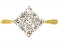 Edwardian 18ct Gold & Platinum, Diamond Shaped Ring set with Diamonds
