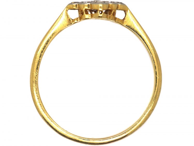 Edwardian 18ct Gold & Platinum, Diamond Shaped Ring set with Diamonds