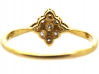 Edwardian 18ct Gold & Platinum, Diamond Shaped Ring set with Diamonds
