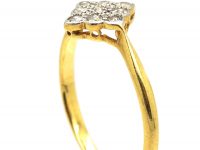 Edwardian 18ct Gold & Platinum, Diamond Shaped Ring set with Diamonds
