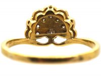Art Deco 18ct Gold & Platinum Fan Shaped Ring set with Diamonds