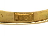Victorian 18ct Gold, Emerald & Diamond Carved Half Hoop Ring
