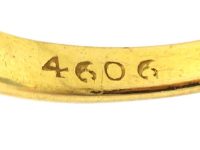Victorian 18ct Gold, Emerald & Diamond Carved Half Hoop Ring